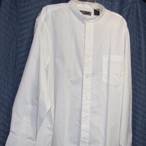 Oleg Cassini Mens No Collar White Shirt - NWOT - size 16 32/33 L